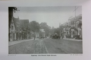 Black and white image of Epping High Street.